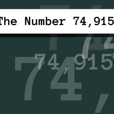 About The Number 74,915