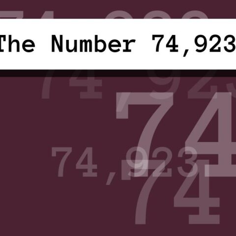 About The Number 74,923