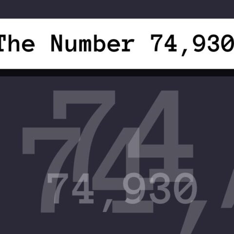 About The Number 74,930