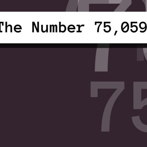 About The Number 75,059