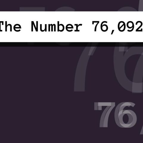 About The Number 76,092