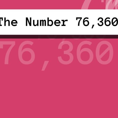 About The Number 76,360