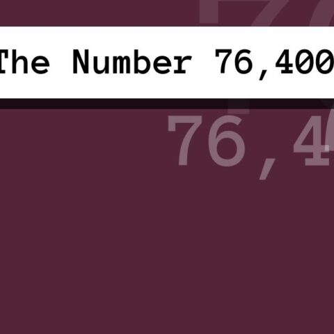 About The Number 76,400