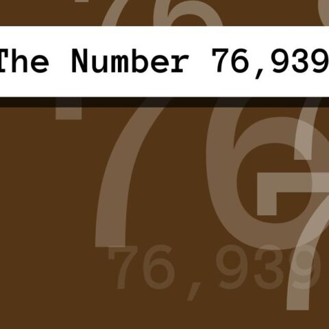 About The Number 76,939