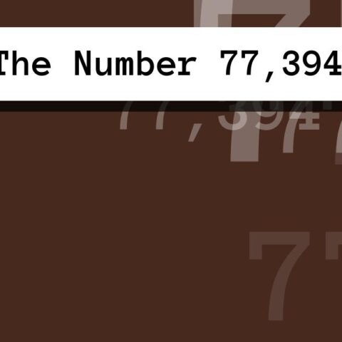 About The Number 77,394