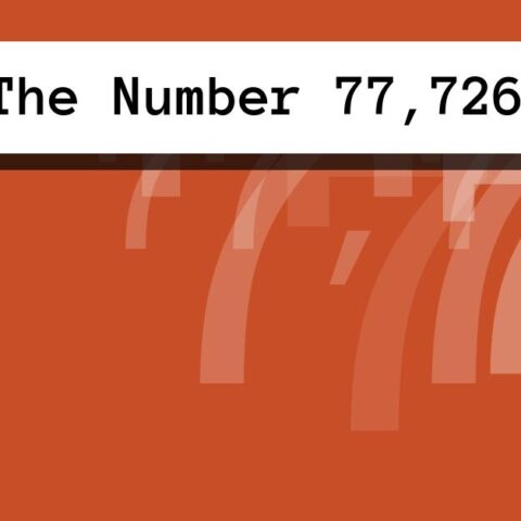 About The Number 77,726