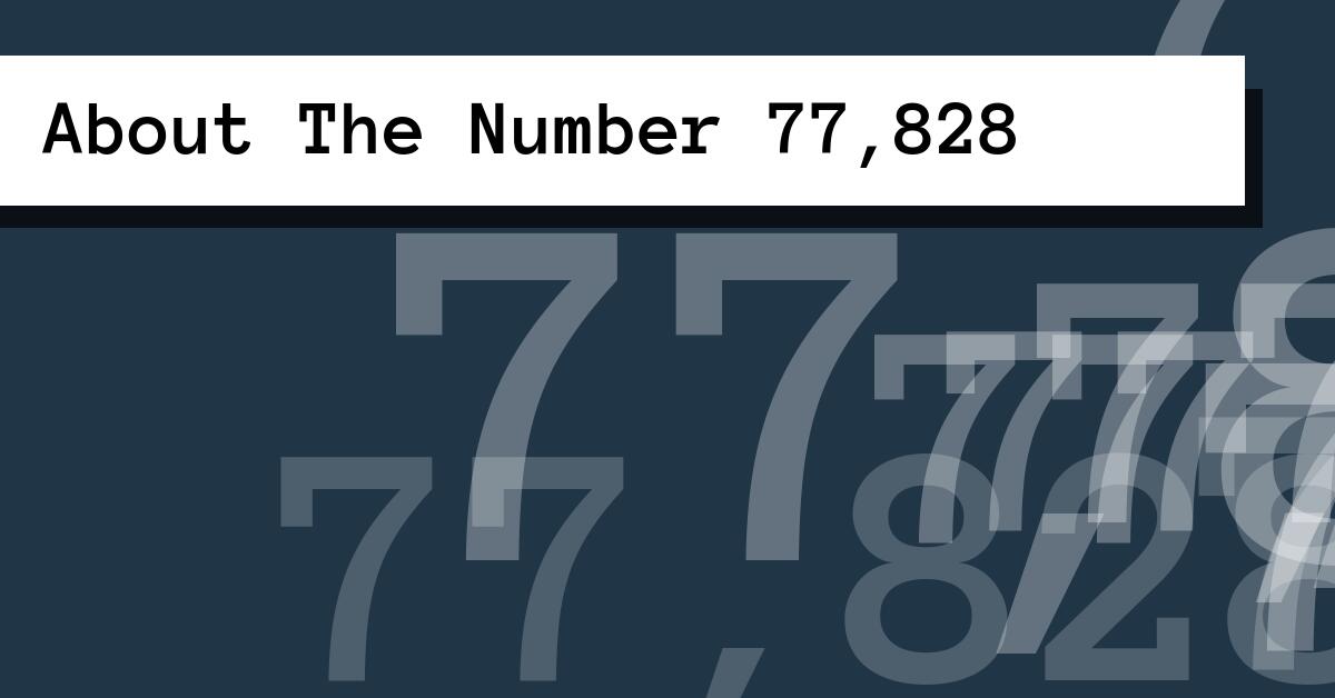 About The Number 77,828