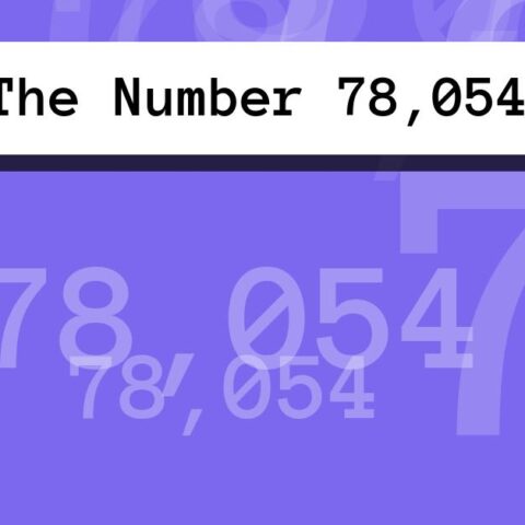 About The Number 78,054