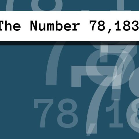 About The Number 78,183