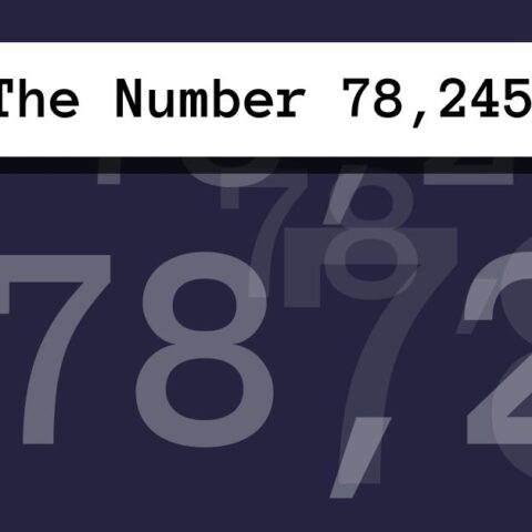 About The Number 78,245