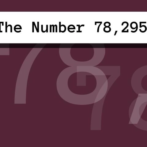 About The Number 78,295