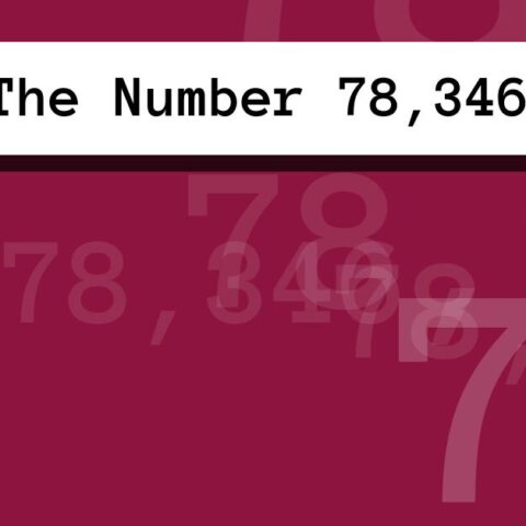 About The Number 78,346