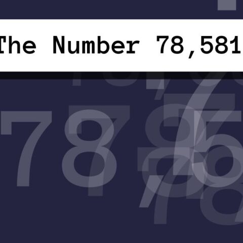 About The Number 78,581