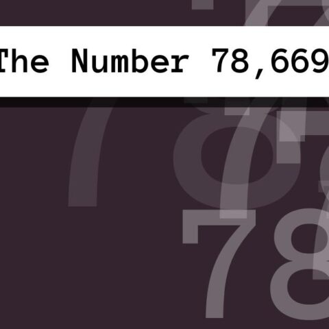 About The Number 78,669