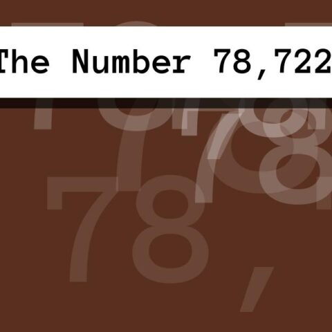 About The Number 78,722