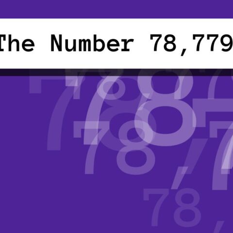 About The Number 78,779