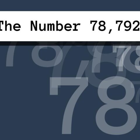 About The Number 78,792