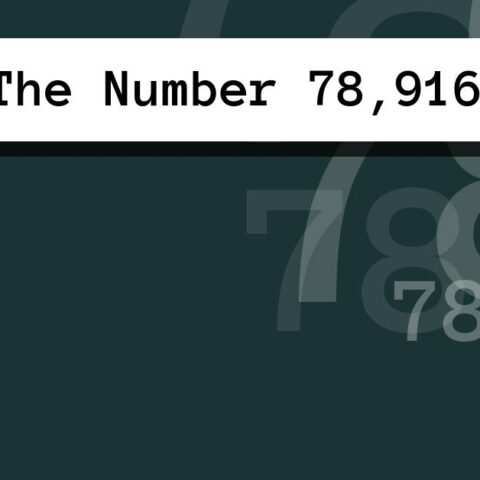 About The Number 78,916