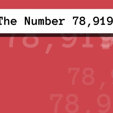 About The Number 78,919