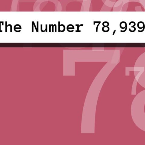 About The Number 78,939