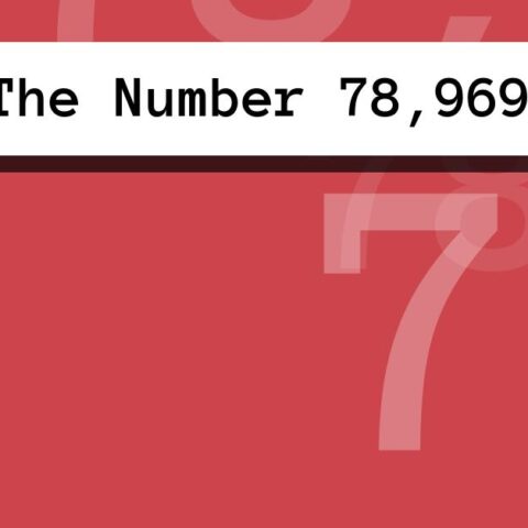 About The Number 78,969