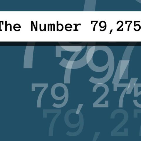 About The Number 79,275