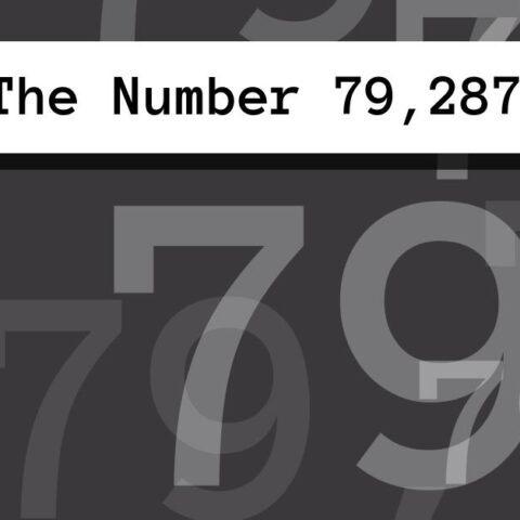 About The Number 79,287