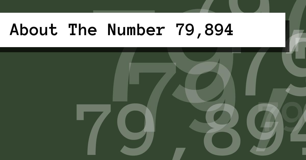 About The Number 79,894