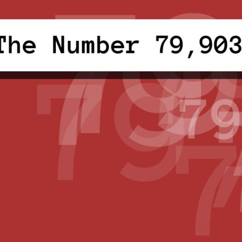 About The Number 79,903