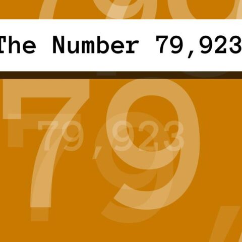 About The Number 79,923
