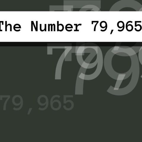 About The Number 79,965