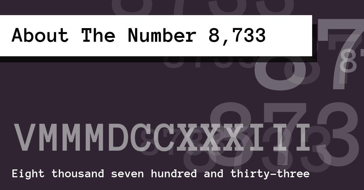 About The Number 8,733