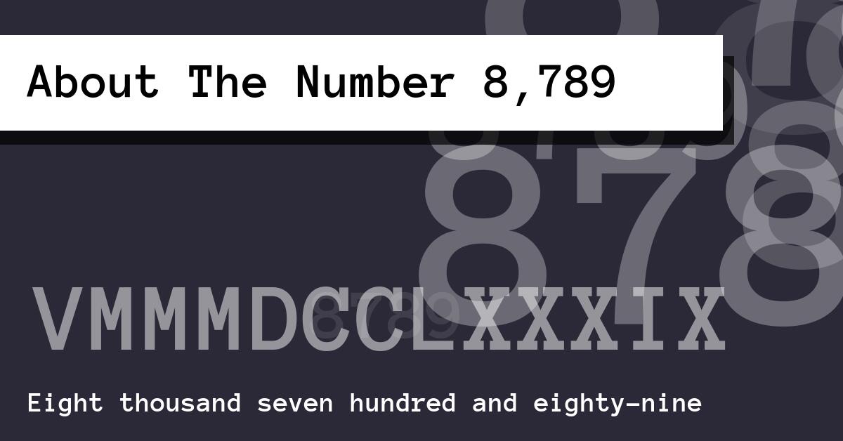 About The Number 8,789