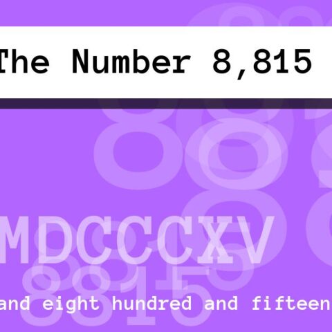 About The Number 8,815