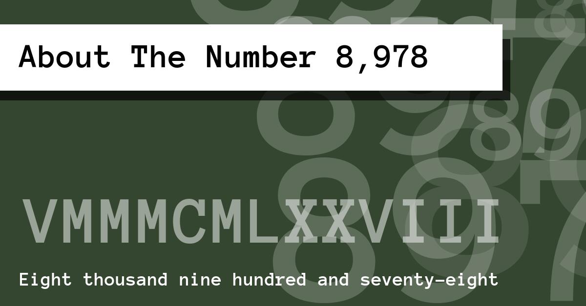 About The Number 8,978
