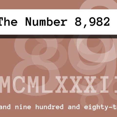 About The Number 8,982