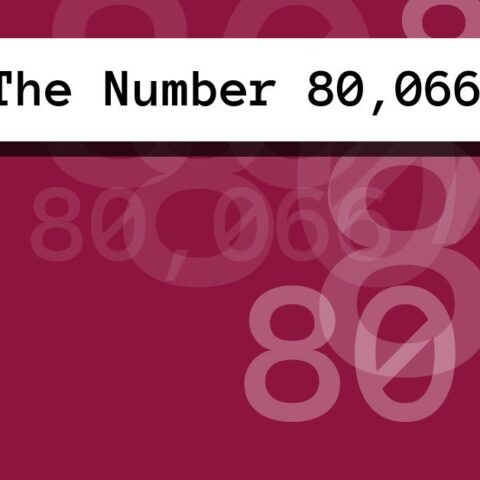 About The Number 80,066