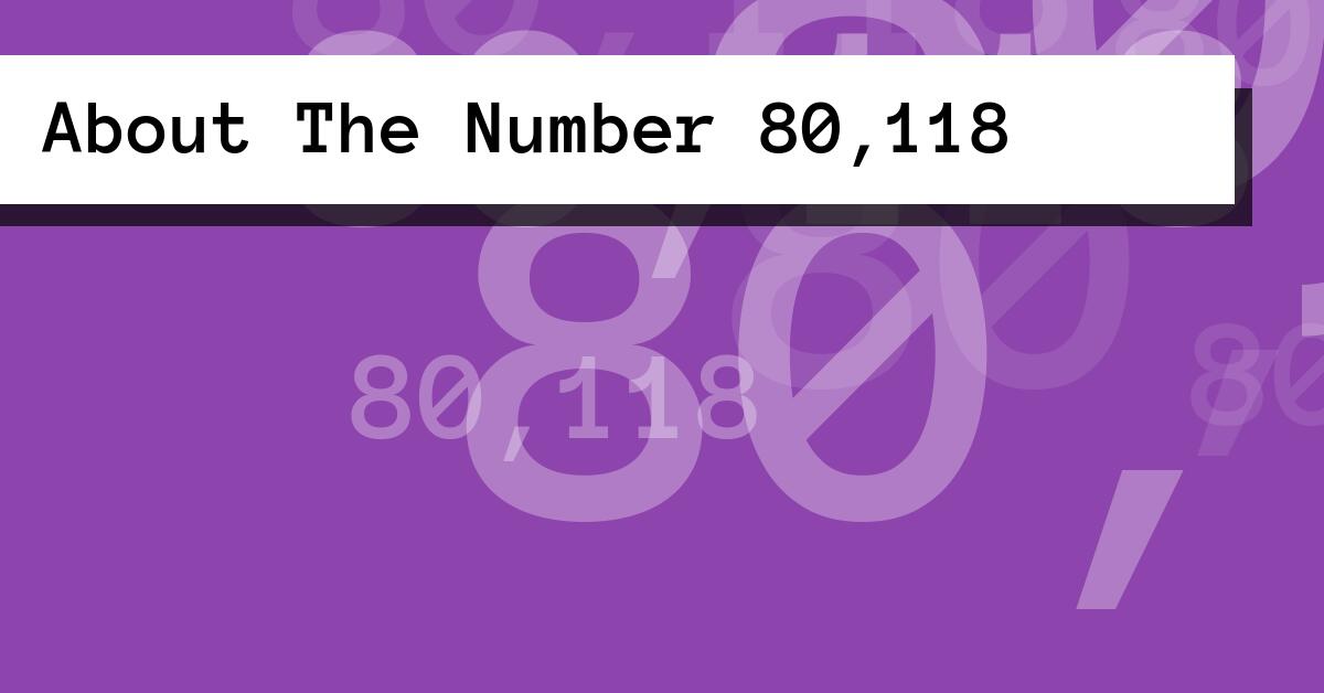 About The Number 80,118