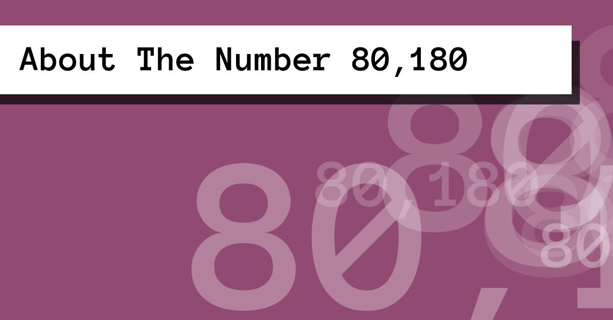 About The Number 80,180