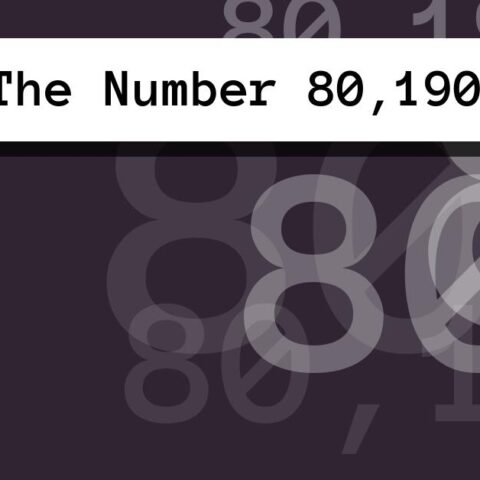 About The Number 80,190