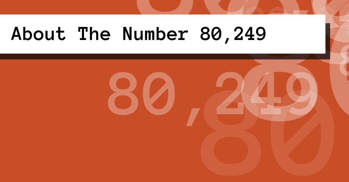 About The Number 80,249