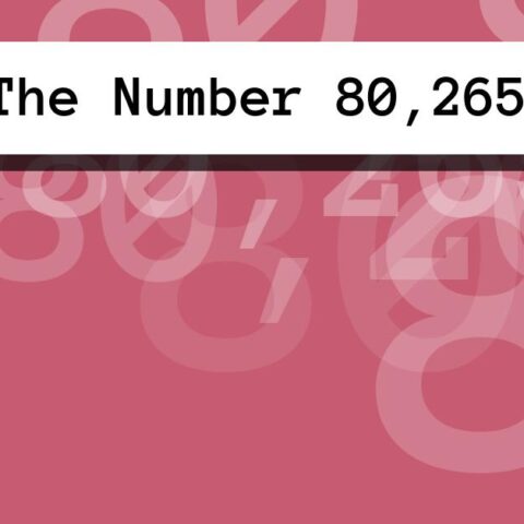 About The Number 80,265