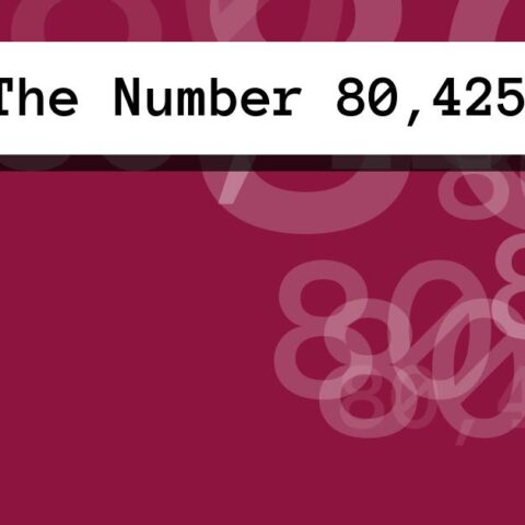 About The Number 80,425