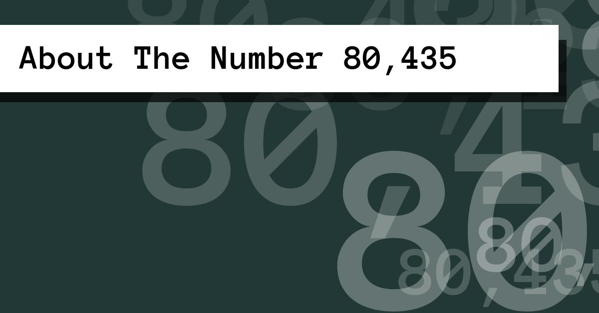 About The Number 80,435