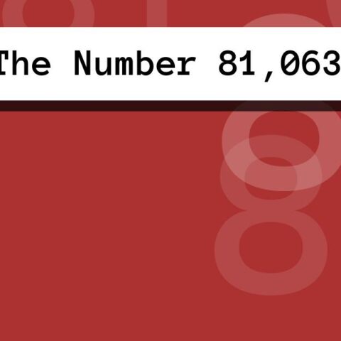 About The Number 81,063