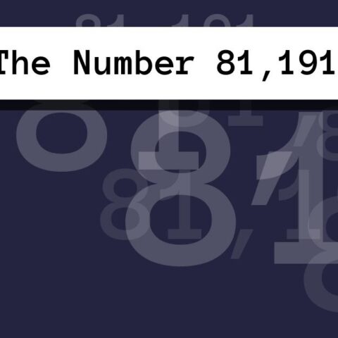 About The Number 81,191