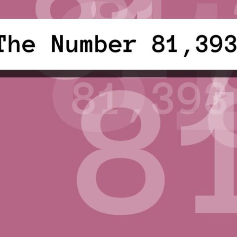 About The Number 81,393