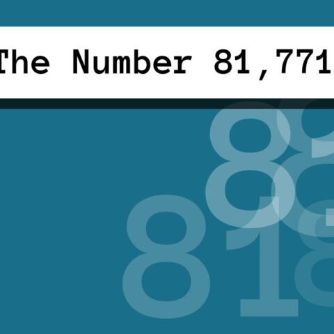 About The Number 81,771