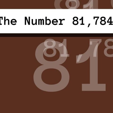 About The Number 81,784