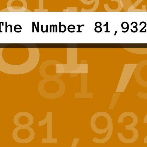 About The Number 81,932
